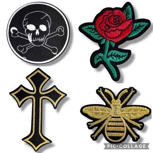 NWT Bundle Of 4 Rare Goth Feminine Biker Vest Patches